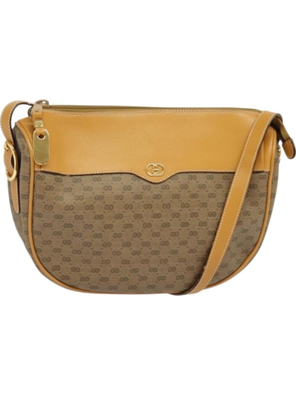 GUCCI Micro GG Supreme Shoulder Bag PVC Beige Gold 001 115 4001
